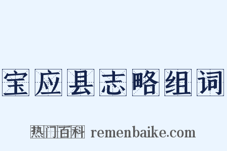 宝应县志略组词是什么意思的图片